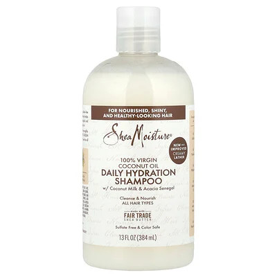 SheaMoisture, 100% Virgin Coconut Oil, Daily Hydration Shampoo, For All Hair Types, 13 fl oz (384 ml) | iHerb
