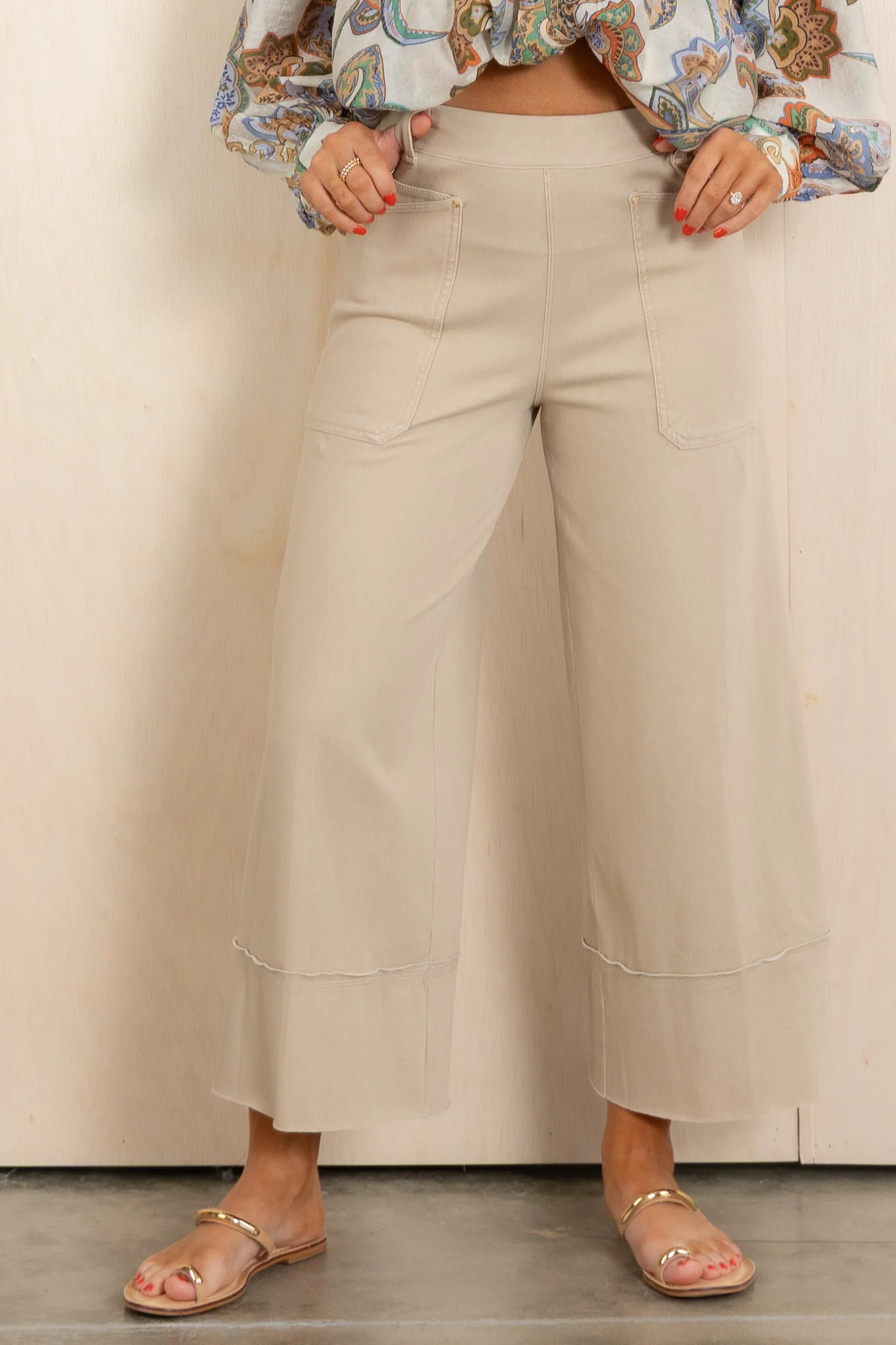 Analia Wide Leg Tan Pants *Final Sale* | The Willow Tree