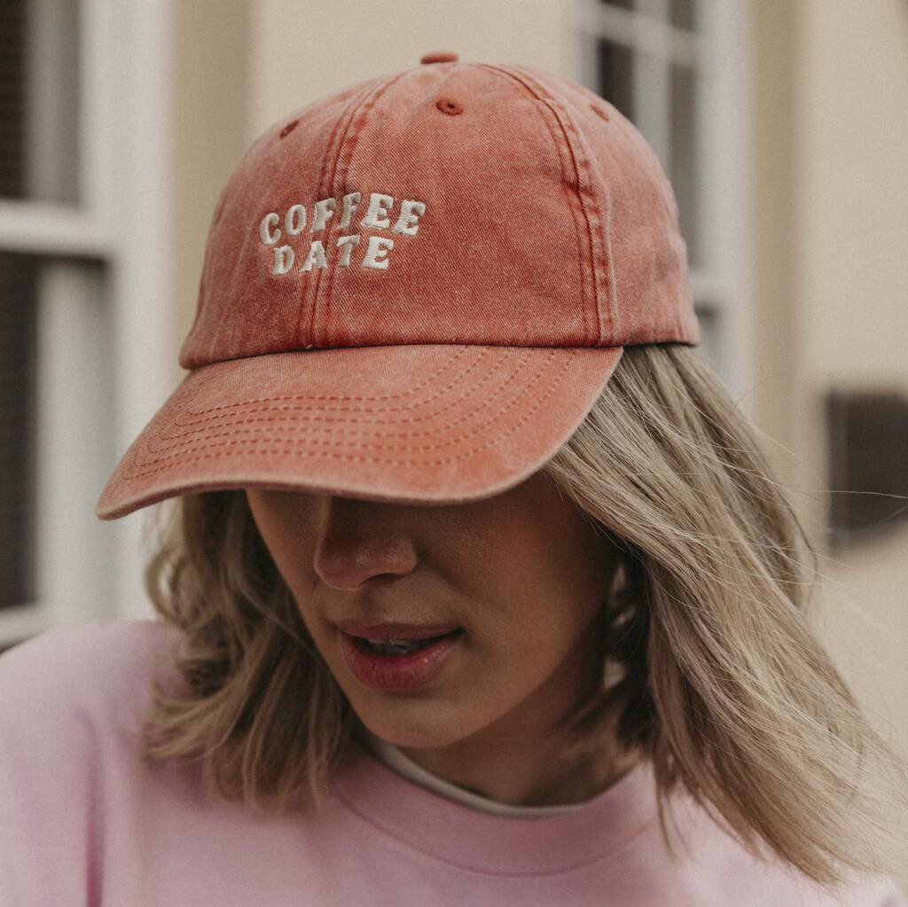 Personalised Embroidered Coffee Date Cap | Not On The High Street