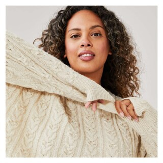 Women+ Cozy Cream Cable Knit Sweater | Joe Fresh