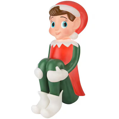 Holiday Living 24.21-in Freestanding Elf Blow mold with White LED Lights Lowes.com | Lowe's