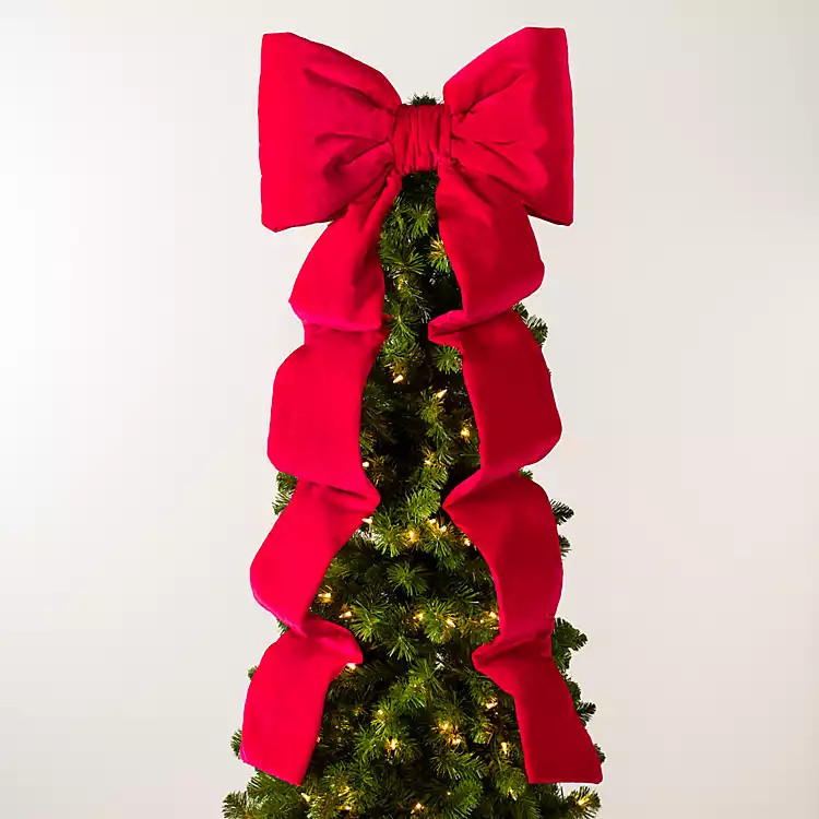 Red Bow Runner Christmas Tree Topper | Kirklands Home | Kirklands
