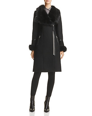 Mackage Nerea Sheepskin Fur Trim Coat - 100% Exclusive | Bloomingdale's (US)