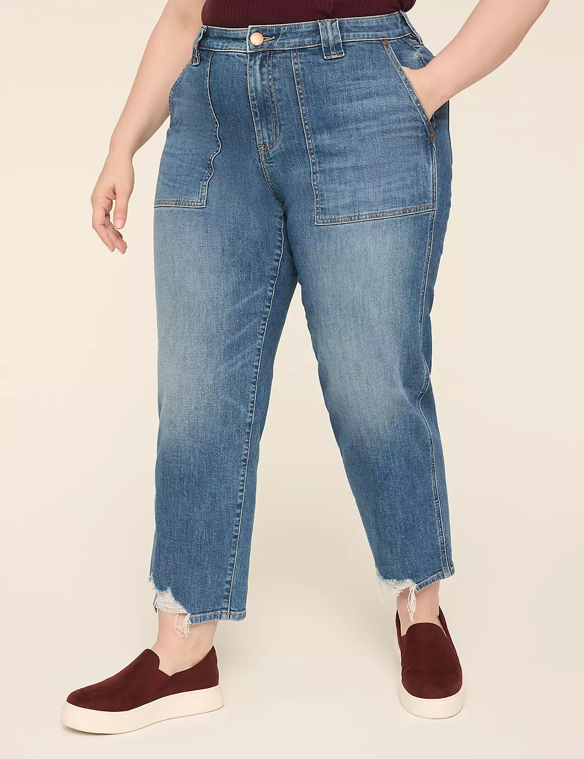 High-Rise Patch-Pocket Ankle Jean | LaneBryant | Lane Bryant (US)