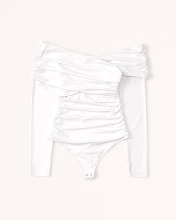 Long-Sleeve Ruched Wrap Bodysuit | Abercrombie & Fitch (US)