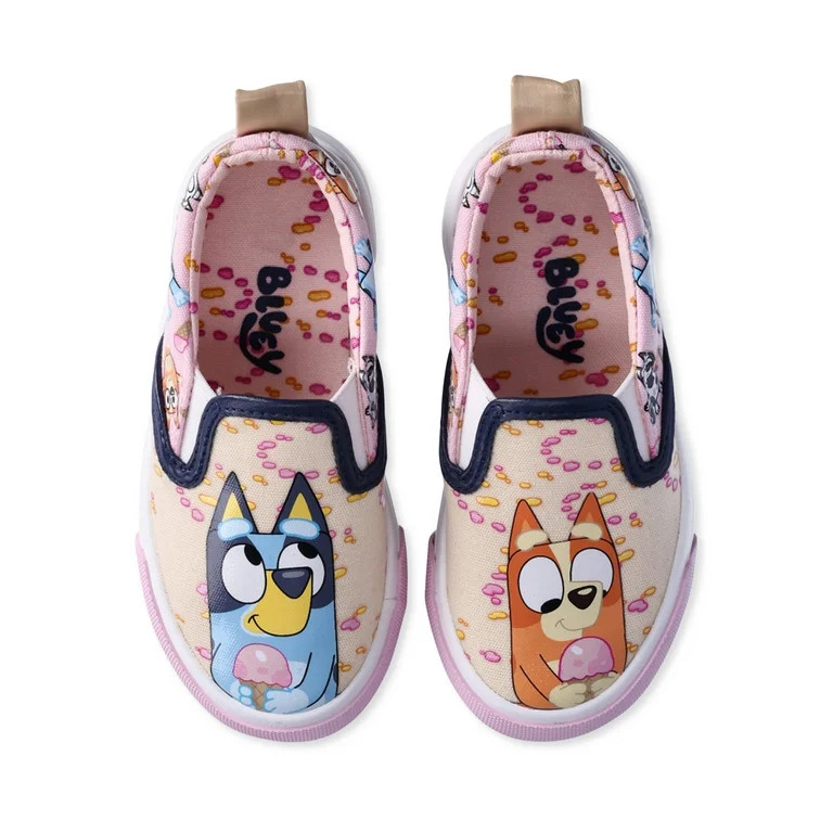 Bluey Toddler Girls’ Low-Top Slip-On Sneakers, Sizes 7-1 | Walmart (US)