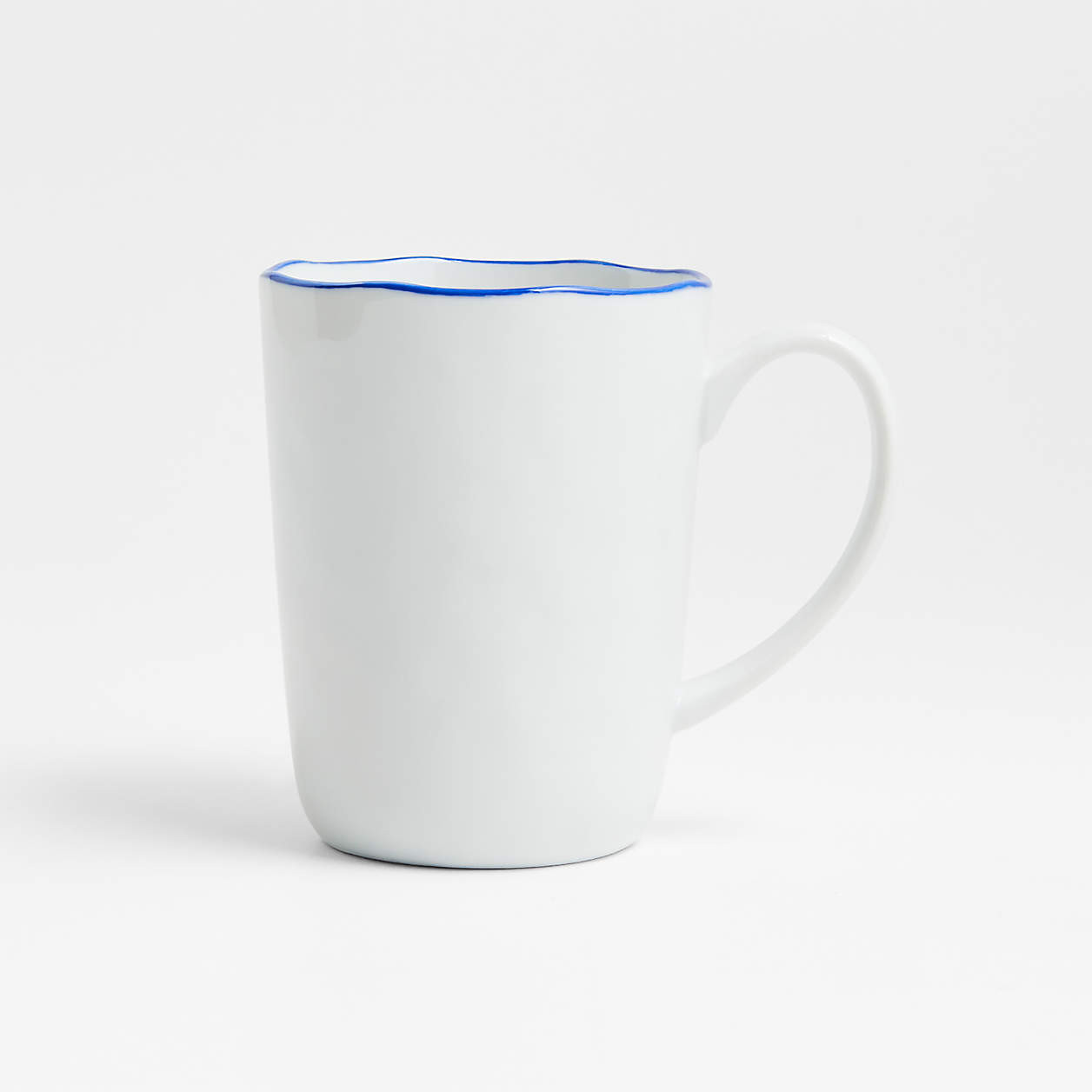 Mercer Blue Rim Ceramic Mug | Crate & Barrel | Crate & Barrel