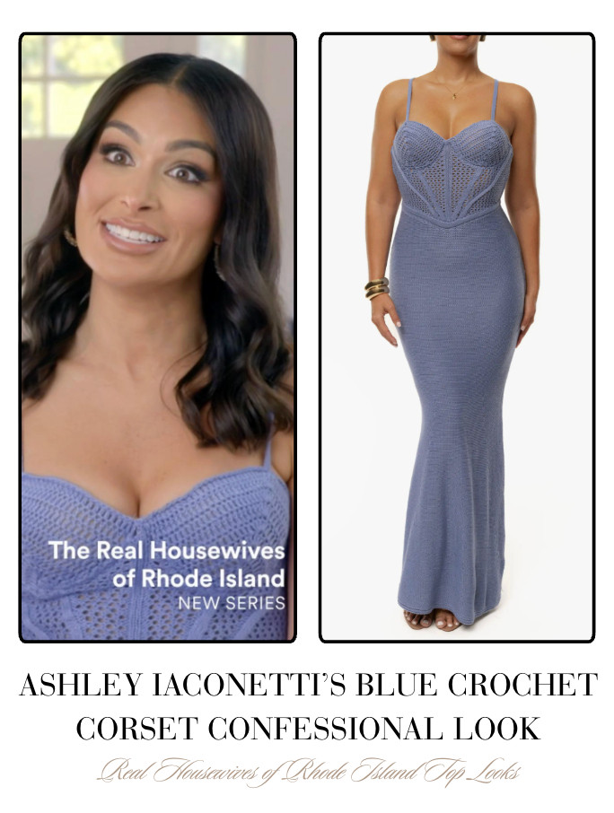 Ashley Iaconetti's Blue Crochet Corset Confessional Look 

 