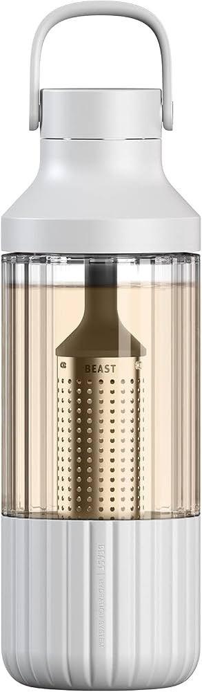 Beast Hydration System | Infuse Water, Glass, Stainless Steel, Portable (Cloud White) | Amazon (US)