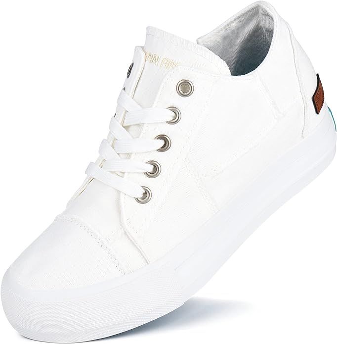 JENN ARDOR Women Platform Sneakers Hidden Wedge Canvas Shoes Fashion Walking Slip On Sneaker Non ... | Amazon (US)