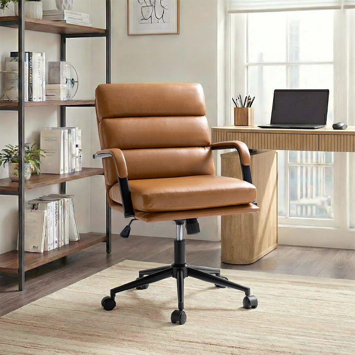 Anagrace Leather Upholstered Swivel Tilt Task Office Chair | Wayfair North America