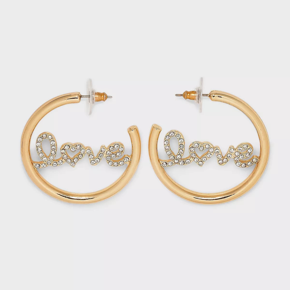 SUGARFIX by BaubleBar "Love Out Loud" Hoop Statement Earrings - Gold | Target