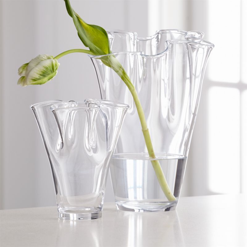 Evelyn Glass Fluted Vases | Crate and Barrel | Crate & Barrel