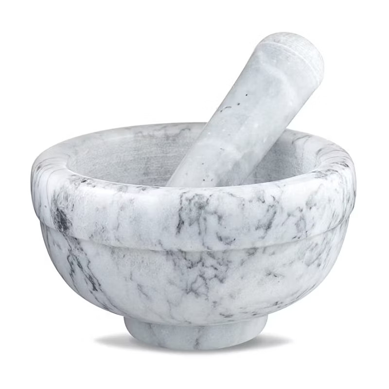 Granite Mortal and Pestle Set with White Marble Finish for Grind Spices and Pills in Grey 4.5 Inc... | Target