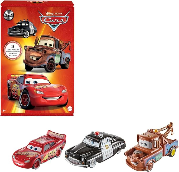 Mattel Disney and Pixar Cars Toys, Radiator Springs 3-Pack of Die-cast Toy Cars & Trucks with Lig... | Amazon (US)