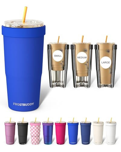 Frost Buddy Togo Buddy 30 oz Stainless Steel Vacuum Insulated Tumbler To Go Coffee Cup – Iced Coffee Cups, Iced Coffee Sleeve, Travel Mug, Thermal Cup for Hot & Cold Drinks, Dunkin Cup (Royal Blue) | Amazon (US)