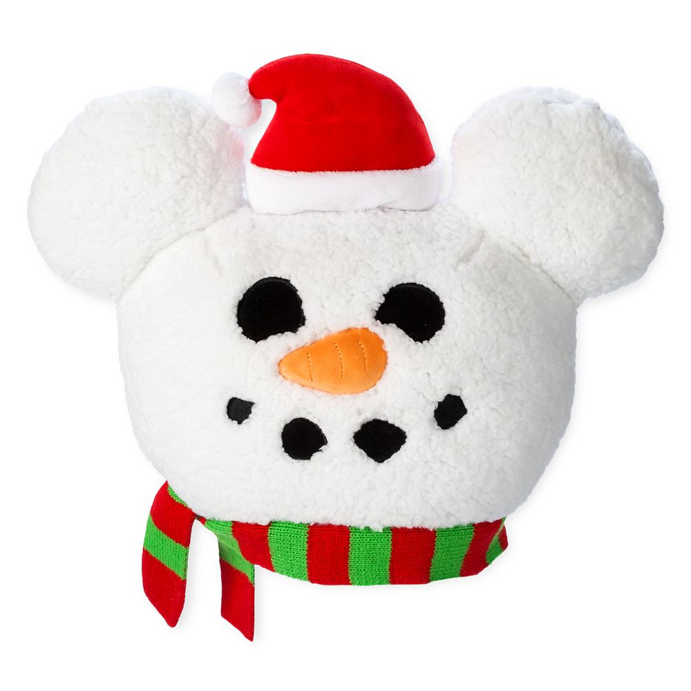 Mickey Mouse Snowman Plush Holiday Throw Pillow | Disney Store