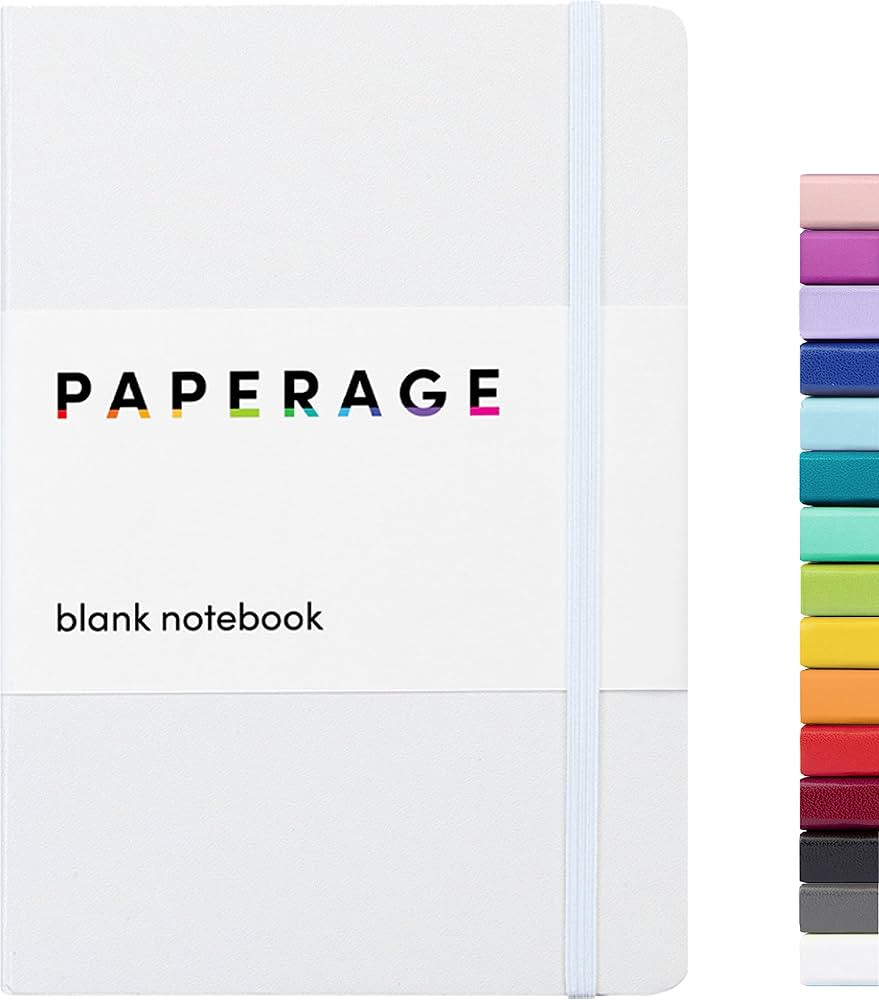 PAPERAGE Blank Journal Notebook, (White), 160 Pages, Medium 5.7 inches x 8 inches - 100 GSM Thick... | Amazon (US)