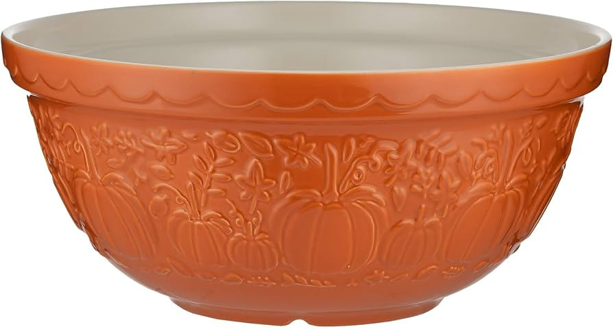 Mason Cash In the Pumpkin Patch S12 Mixing Bowl Stoneware, 4.25 Qt, Embossed Pumpkin Design (Pers... | Amazon (US)