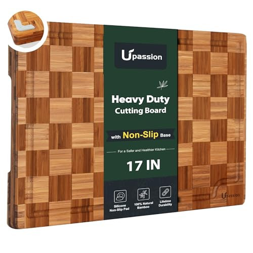 Heavy Duty Bamboo Cutting Boards Best Non Toxic Book Checkered Wood Cutting Boards for Kitchen Solid End Grain Wood Chopping Board Large Butcher Block | Amazon (US)
