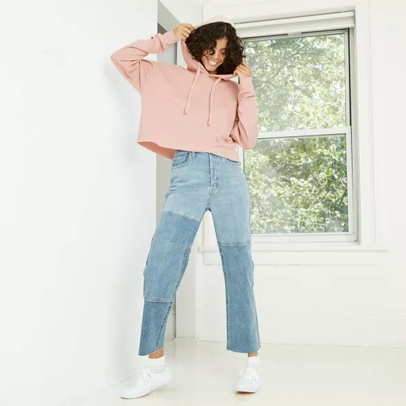 Women's Waffle Knit Cropped Hoodie - Wild Fable™ | Target