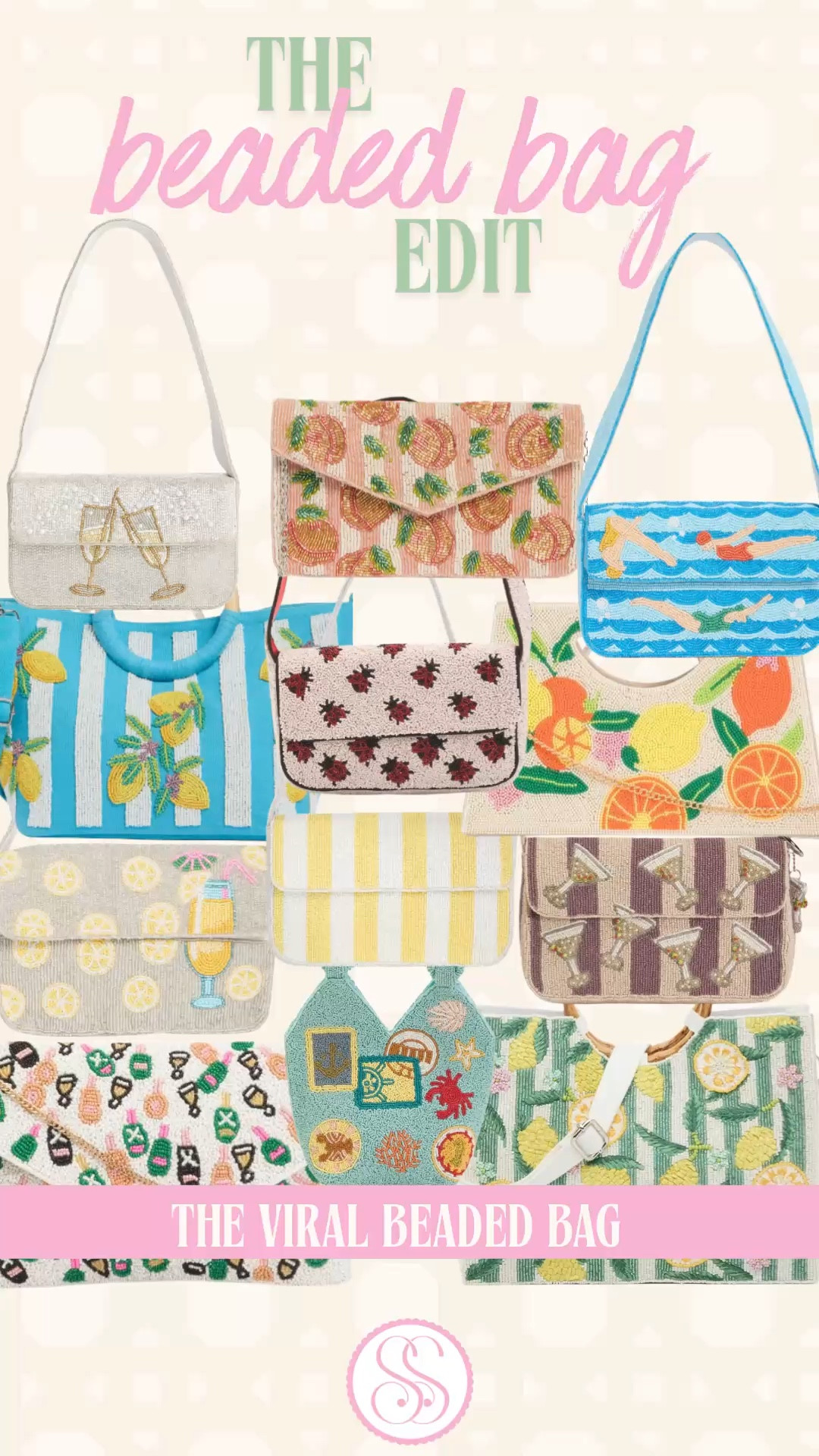 The Beaded Bag Edit.

These are going viral and for good reason.

These look like the Staud and Anthropologie beaded bags. Every single one of these is a fraction of that price.

Lobsters. Lemons. Citrus slices. Cocktail glasses. Champagne flutes. Ladybugs. This is vacation in bag form and the options are genuinely unhinged in the best way. Structured crossbodies. Tote silhouettes. Clutches. The full range is here and every single one is ready to make a linen set or a sundress look completely intentional.

This is the bag that stops people in airports. The one that gets asked about at brunch. The accessory that does all the work before you even open your mouth.

beaded bag, beaded bags, viral beaded bag, beaded crossbody bag, beaded purse, beaded tote bag, beaded clutch, seed bead bag, beaded handbag, Sol and Mer bag dupe, Sol and Mer look for less, Anthropologie beaded bag dupe, Anthropologie bag look for less, Staud beaded bag dupe, Staud bag look for less, designer bag look for less, viral bag, trending bag 2026, spring bag 2026, summer bag 2026, vacation bag, beach bag, resort bag, coastal grandmother bag, novelty bag, statement bag, preppy bag, preppy purse, preppy accessories, spring accessories 2026, summer accessories 2026, vacation accessories, affordable designer dupe, luxury bag look for less, spring fashion 2026, summer fashion 2026, cute summer bags, trending accessories 2026, beaded bag outfit, what bag for vacation, resort wear accessories

#LTKItBag #LTKFindsUnder50 #BeadedBag #BeadedBags #SolandMer #LookForLess #LTKFindsUnder100​​​​​​​​​​​​​​​​

#LTKTravel #LTKWedding #LTKSeasonal