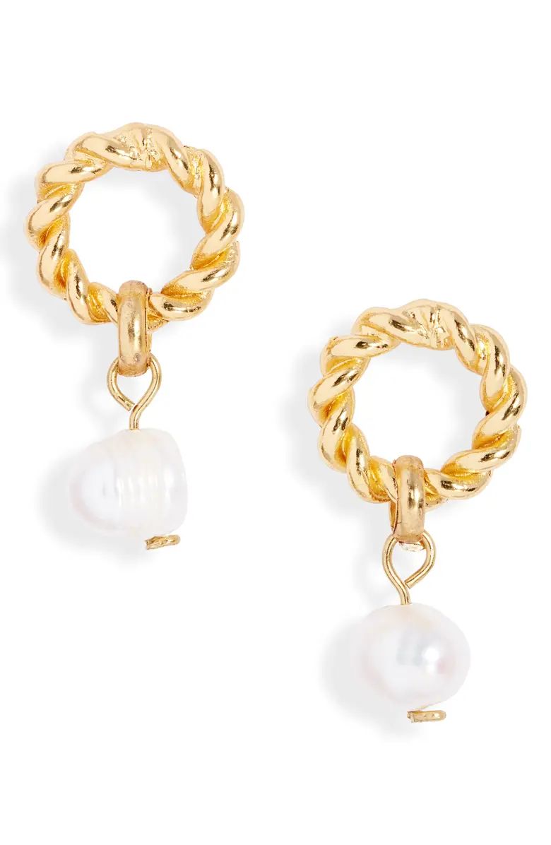 Twisted Rope Genuine Pearl Drop Earrings | Nordstrom