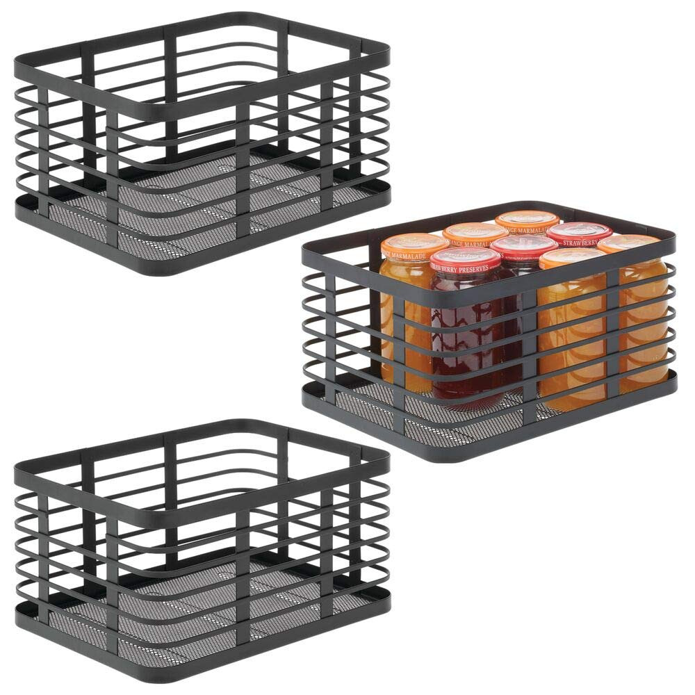 mDesign Modern Decor Metal Wire Food Organizer Storage Bin Basket for Kitchen Cabinets, Pantry, B... | Amazon (US)