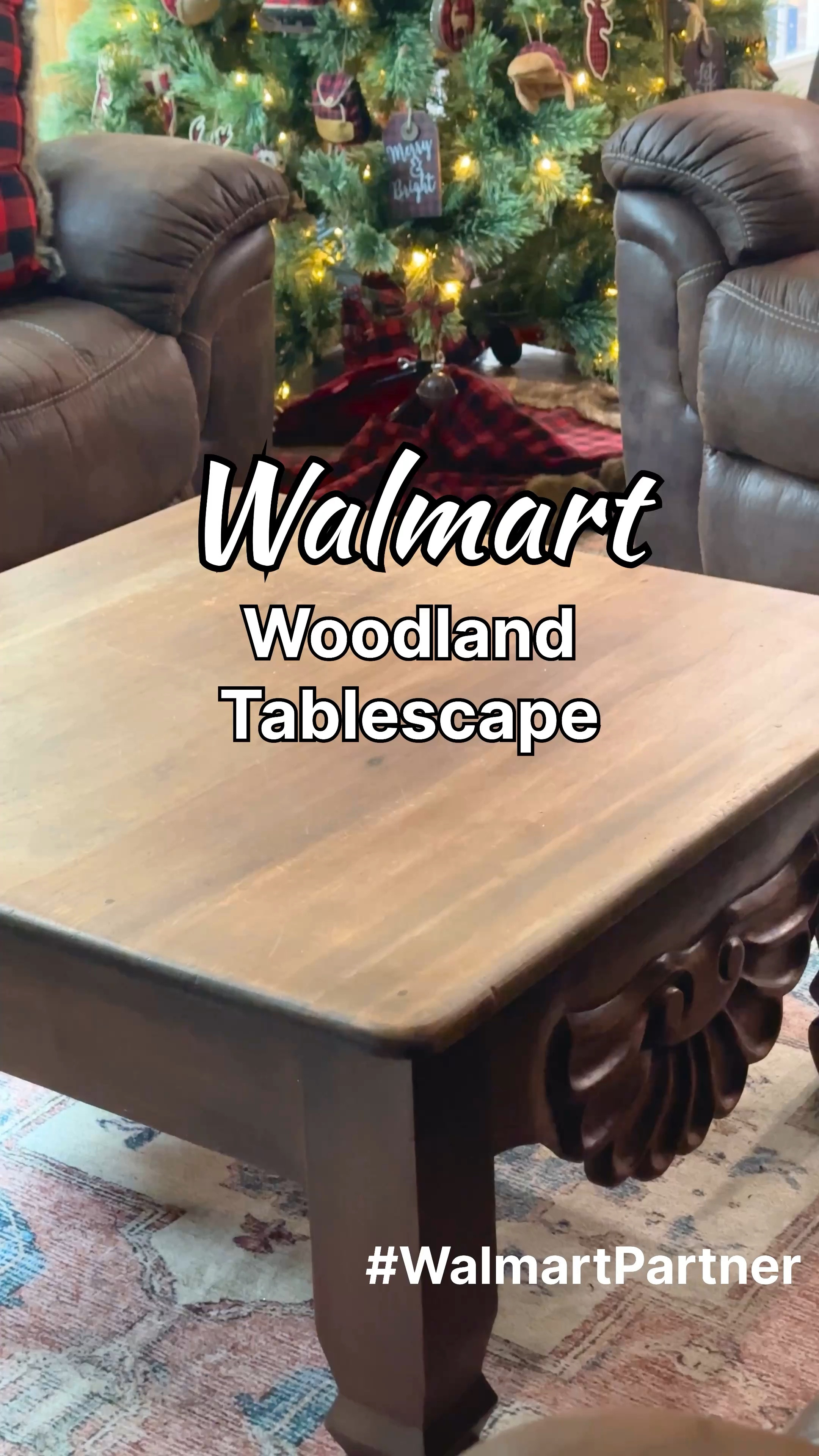 The most beautiful Woodland Decor from @walmart 🌲 Here’s my tablescape as inspiration! #WalmartPartner #WalmartHoliday 

#LTKHoliday #LTKSeasonal #LTKHome