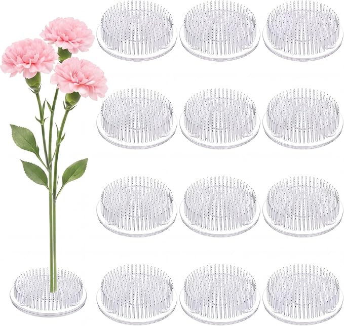 Waydress 12 Pcs 2.8 in Plastic Flower Frogs for Arrangements, Clear | Amazon (US)