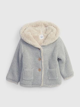 Baby Sherpa-Lined Bear Sweater | Gap (US)