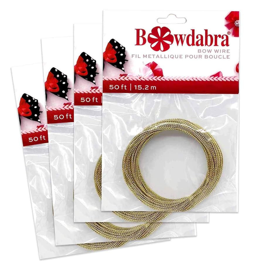 Morex Ribbon 50ft Bowdabra, Bow Wire, 4 Pack, Gold | Amazon (US)