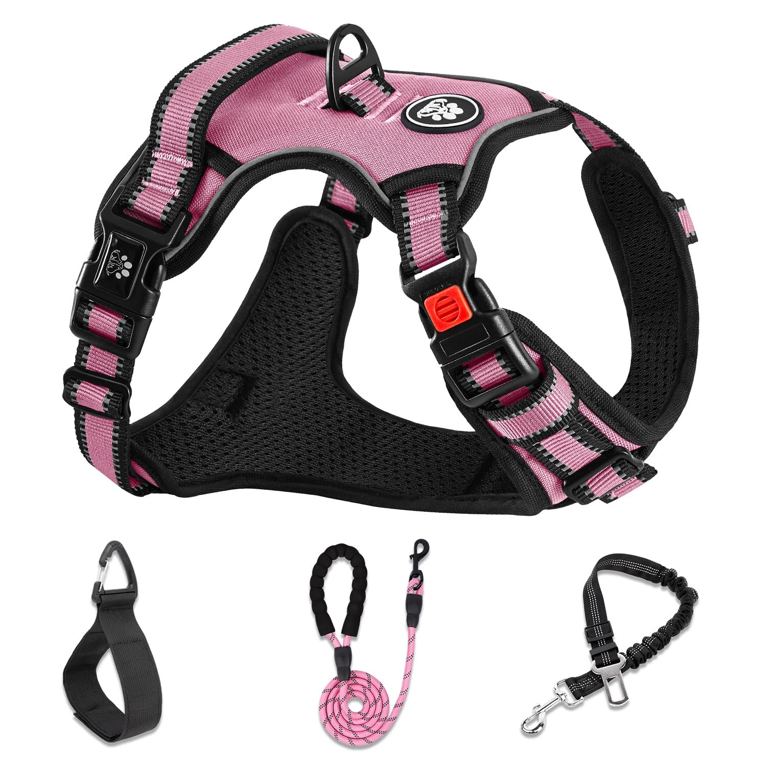 NESTROAD No Pull Dog Harness,Adjustable Oxford Medium Dog Harness with Leash,Reflective No-Choke ... | Amazon (US)