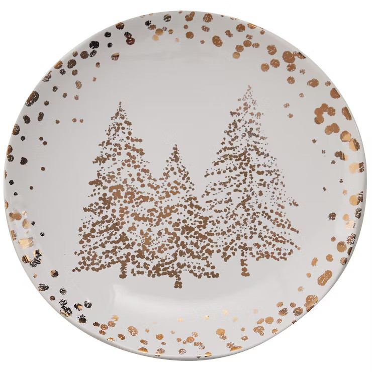 Split P Golden Christmas Salad Plate Set - White | Target