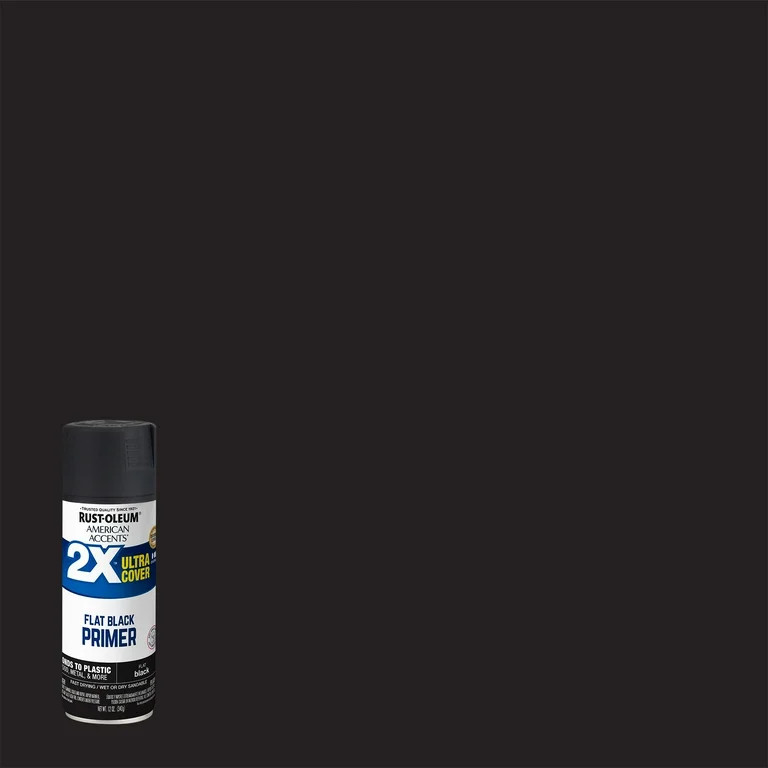 Black Primer, Rust-Oleum American Accents 2X Ultra Cover Flat Spray Paint- 12 oz | Walmart (US)
