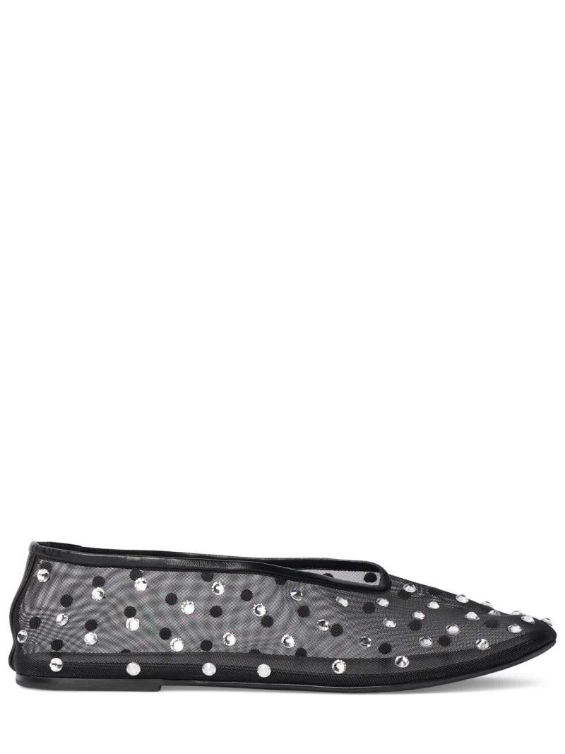 5mm marcy embellished mesh flat shoes - Khaite - Women | Luisaviaroma | Luisaviaroma