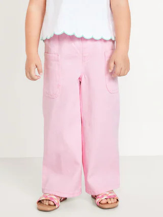 High-Waisted Baggy Wide-Leg Pull-On Pants for Toddler Girls | Old Navy (US)