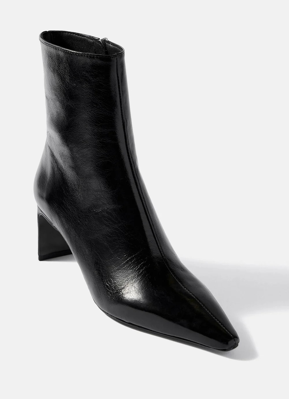 Macy Black Mid Heel Ankle Boots | Mint Velvet - US