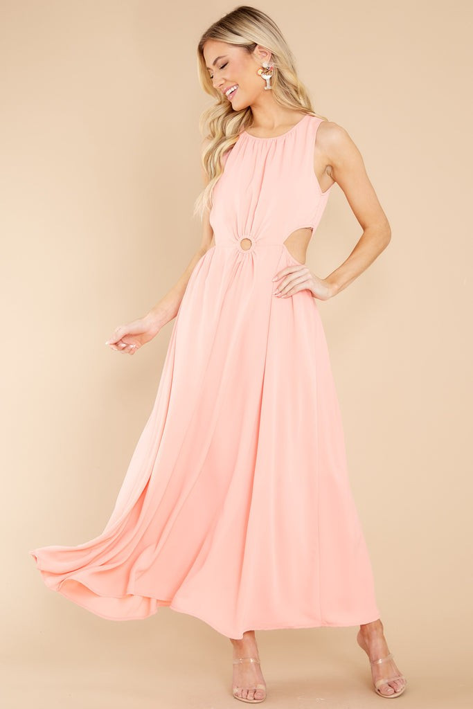 Wander With Me Peach Maxi Dress | Red Dress 