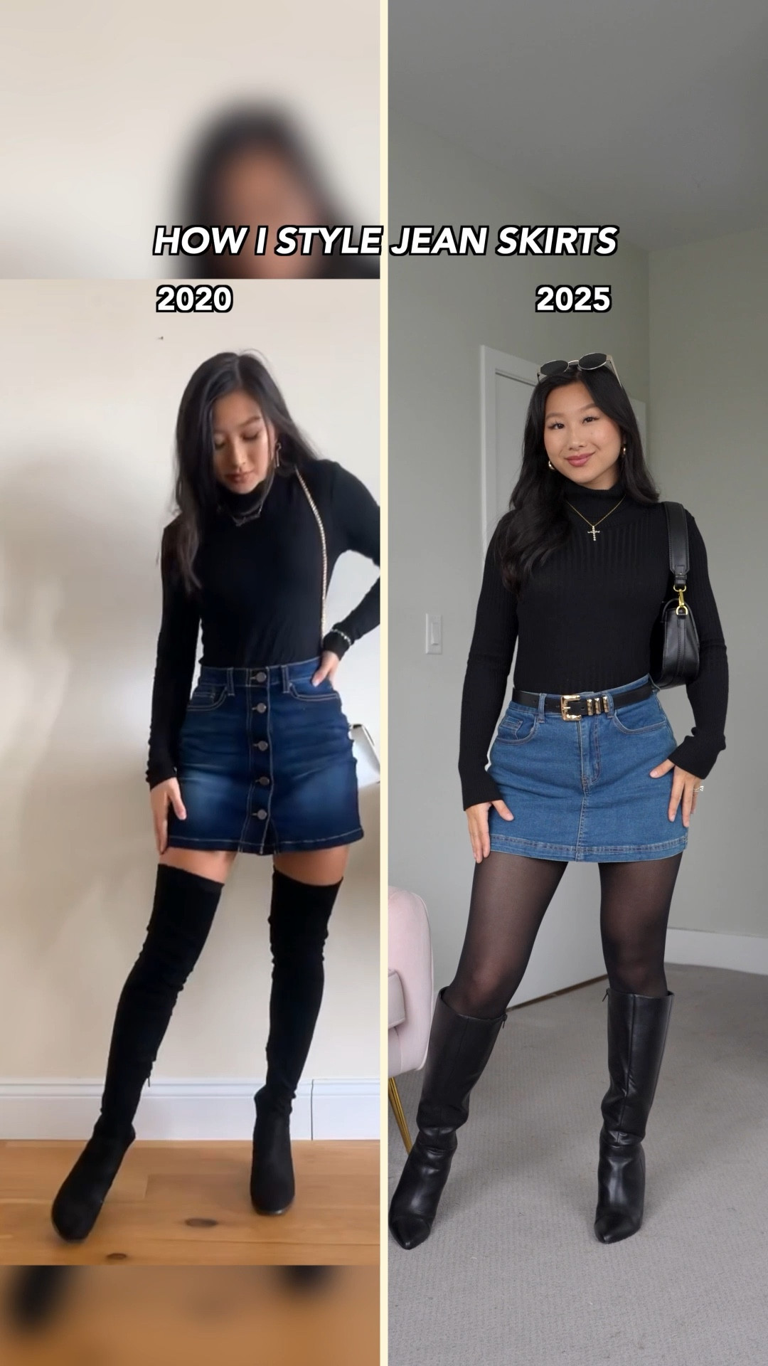 Jean Skort: size XS (SHORTS IN BACK)
Both Knee High Boots: true to size
Linking similar products

Outfit idea, how to style, style tips, fall fashion, denim, this or that

#LTKSeasonal #LTKStyleTip #LTKFindsUnder100