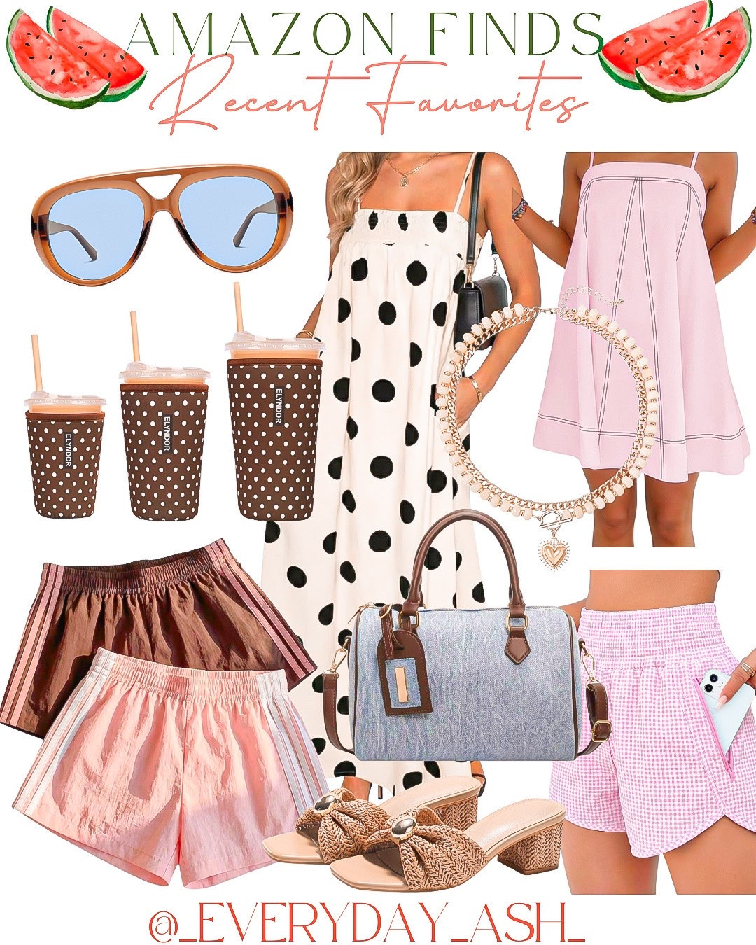 Amazon // recent favorites 🤎🤎

Amazon fashion, sunglasses, maxi dress, polka dots, pink dress, coffee cup holder, purse, shorts, activewear, sandals, vacation outfits

#LTKgrwm #LTKootd