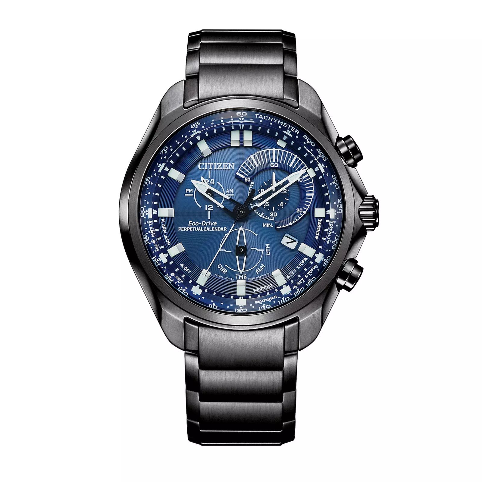 Citizen Eco-Drive Men's Sports Luxury Gray Stainless Steel Chronograph Watch - BL5607-54L, Size: Lar | Kohl's