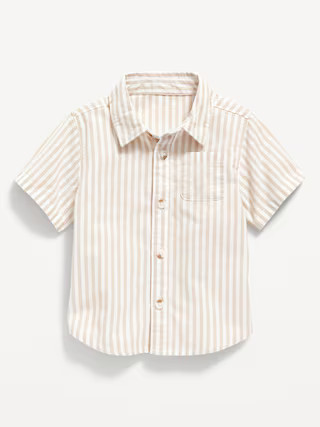 Striped Short-Sleeve Oxford Pocket Shirt for Baby | Old Navy (US)