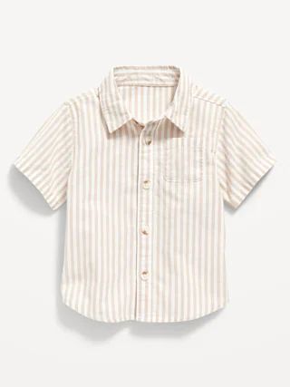 Striped Short-Sleeve Oxford Pocket Shirt for Baby | Old Navy (US)