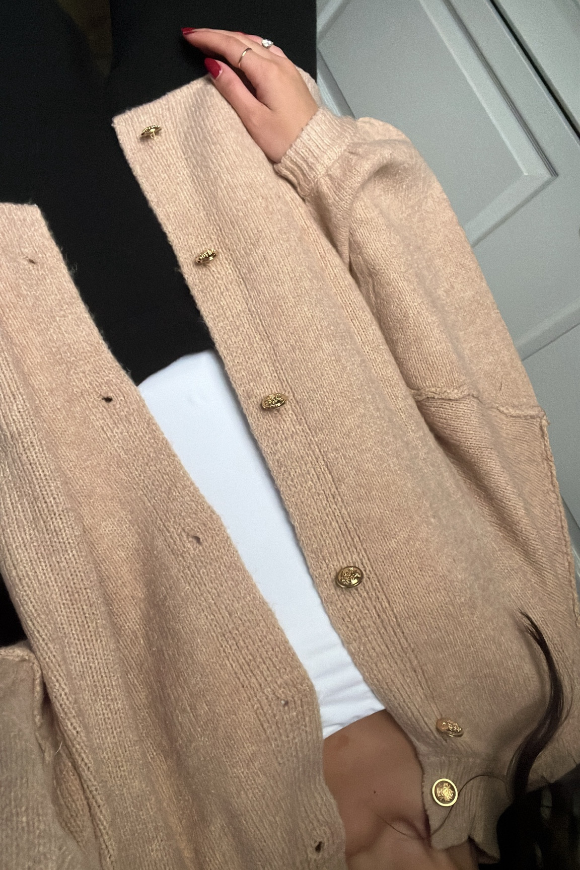 cutest balloon sleeve cardigan with gold detail buttons! sized down to a small since it runs oversized! on sale for $31 and some colors are prime! 
 

#LTKStyleTip #LTKSaleAlert #LTKGiftGuide