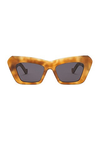 Loewe Anagram Cat Eye Sunglasses in Blonde Havana & Smoke | FWRD | FWRD 
