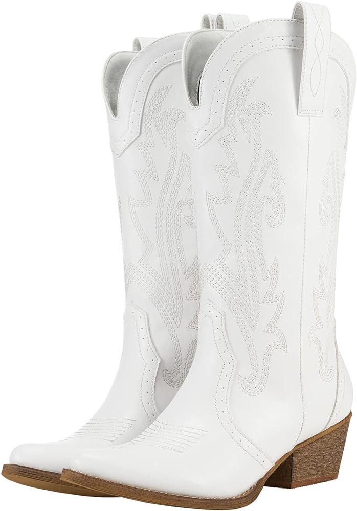 Rollda Cowboy Boots Women Western Boots Cowgirl Boots Ladies Pointy Toe Fashion Boots | Amazon (US)