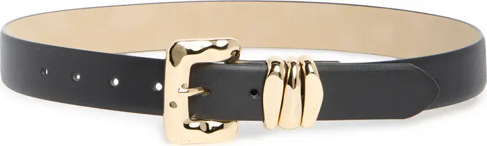 Shaped Buckle Faux Leather Belt | Nordstrom Rack