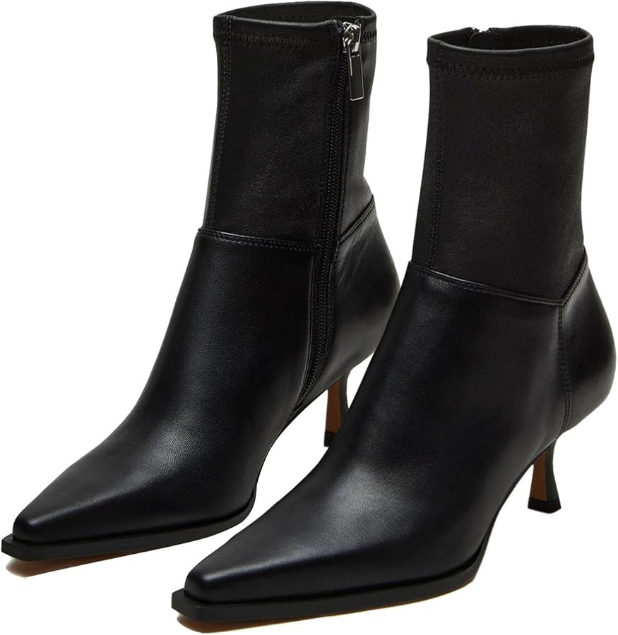 SOVANYOU Women's Dressy Ankle Boots Pointed Toe Kitten Heel Booties with Side Zipper Stylish Comf... | Amazon (US)