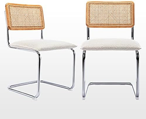Amazon.com - Zesthouse Mid-Century Modern Dining Chairs, Accent Rattan Kitchen Chairs, Armless Me... | Amazon (US)